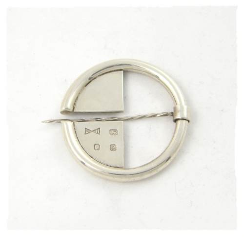 Silver Roman toga pin style brooch